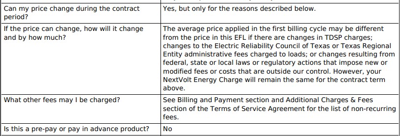 How to Read Your EFL - Additional Fees/Charges