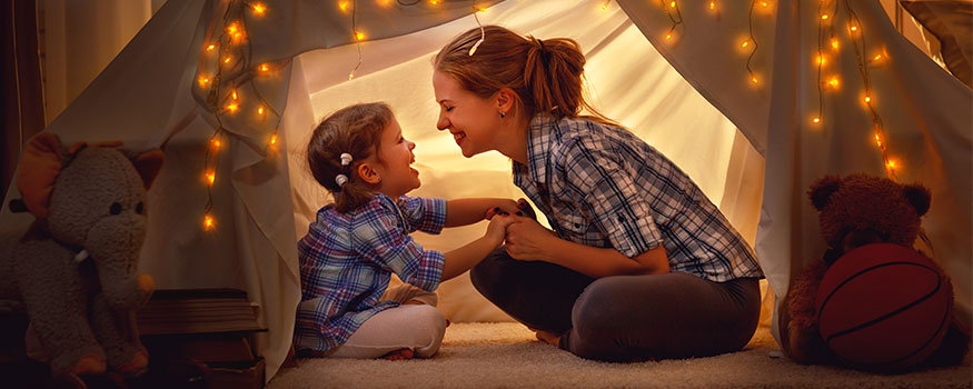 Woman and Child Having Fun